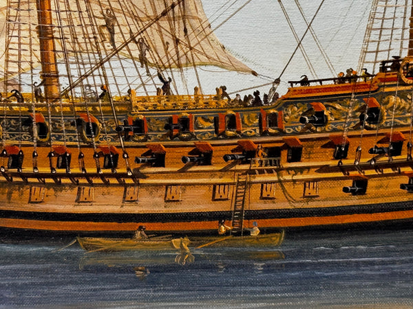 Oil Painting The Royal Prince Warship Of the Line 1679 By John Bentham Dinsdale