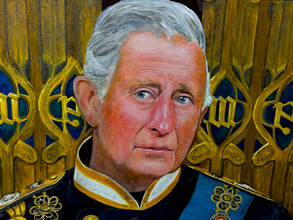 Oil Painting Royal Portrait Heir Apparent Prince Of Wales Now King Charles III