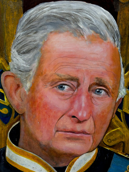 Oil Painting Royal Portrait Heir Apparent Prince Of Wales Now King Charles III