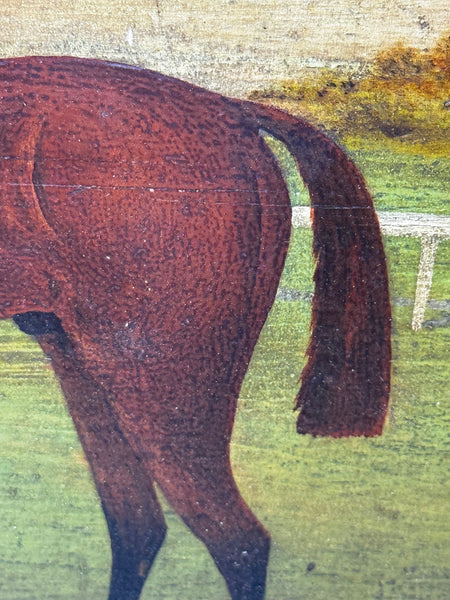 Oil Painting of Persimmon with Jockey Jack Watts – Royal Racehorse Owned by King Edward VII – At Newmarket c1898