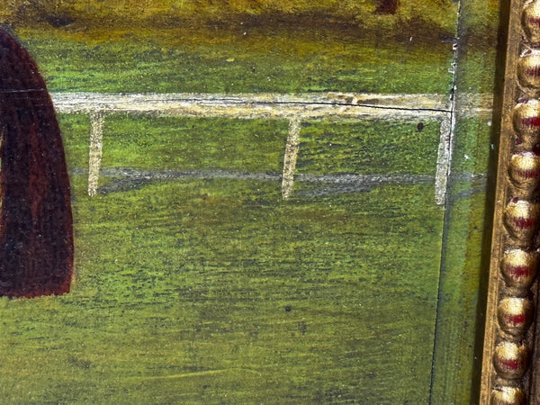 Oil Painting of Persimmon with Jockey Jack Watts – Royal Racehorse Owned by King Edward VII – At Newmarket c1898