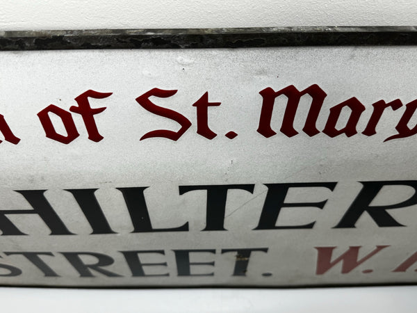 Antique Enamel London Road Sign Borough of St Marylebone Chiltern Street W1