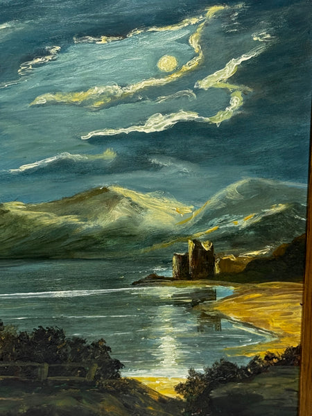 Scottish Painting🌙 Moonlight Over Loch Ness – Urquhart Castle in Nocturne