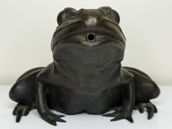 🐸 Antique Bronze Frog Fountain Spout Garden Sculpture After Raffaello Romanelli