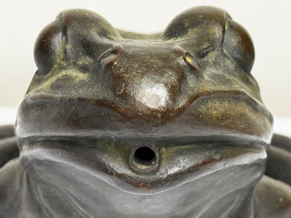 🐸 Antique Bronze Frog Fountain Spout Garden Sculpture After Raffaello Romanelli