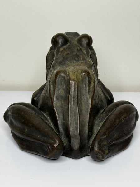 🐸 Antique Bronze Frog Fountain Spout Garden Sculpture After Raffaello Romanelli