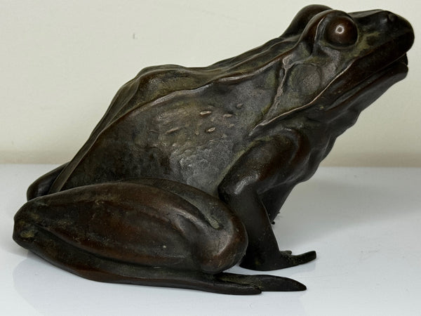 🐸 Antique Bronze Frog Fountain Spout Garden Sculpture After Raffaello Romanelli