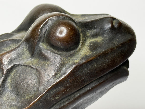 🐸 Antique Bronze Frog Fountain Spout Garden Sculpture After Raffaello Romanelli