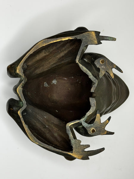 🐸 Antique Bronze Frog Fountain Spout Garden Sculpture After Raffaello Romanelli