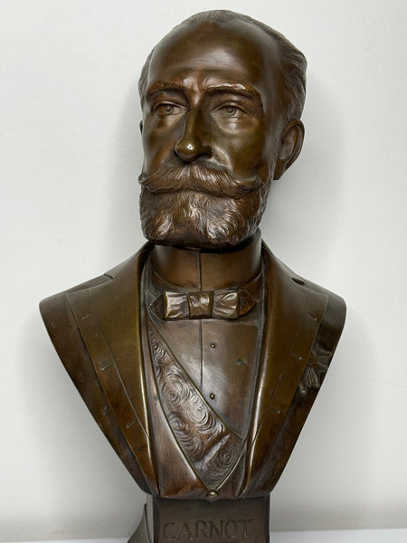 French President Bust Sculpture Marie François Sadi Carnot By Adolphe Jean Lavergne