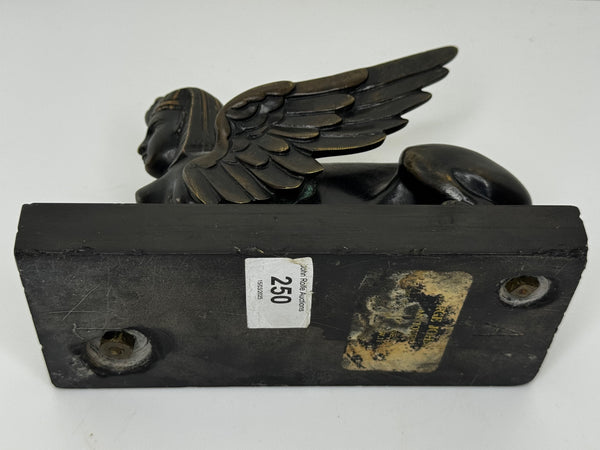 🏛️ Neoclassical Grand Tour Bronze Sphinx – c.1820 Italy – Black Marble Base – 1.8kg
