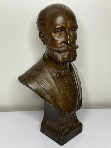 French President Bust Sculpture Marie François Sadi Carnot By Adolphe Jean Lavergne