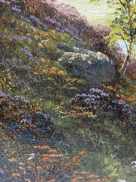 🐄 Victorian Oil Painting Beneath Ben Nevis Longhorn Cattle by Loch Linnhe