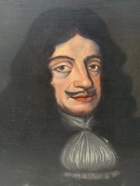 Restoration-Era Majesty: Oil Portrait of King Charles II with the Order of the Garter