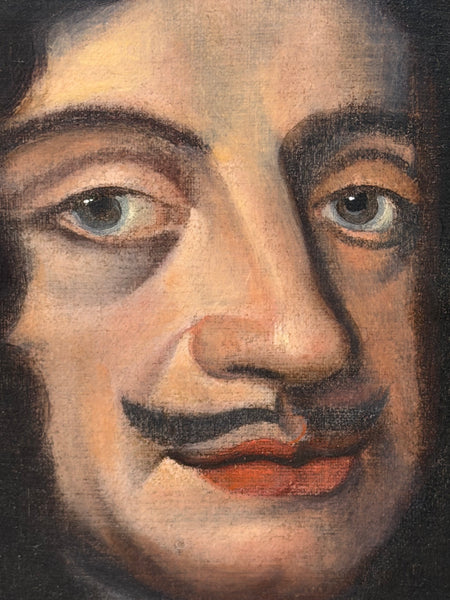 Restoration-Era Majesty: Oil Portrait of King Charles II with the Order of the Garter