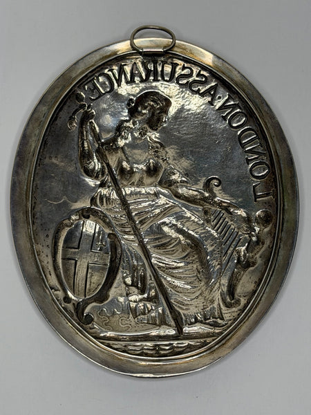 Georgian Sterling Silver Britannia Plaque for the London Assurance Corporation C1801