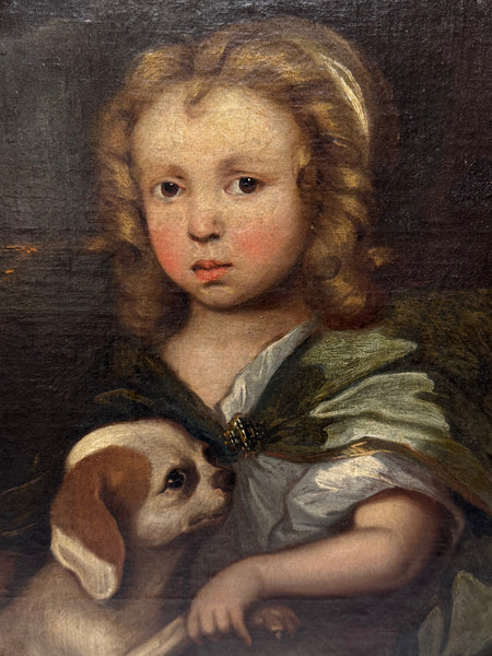 A Gentle Companionship — Portrait of a Boy and His King Charles Spaniel, c.1680