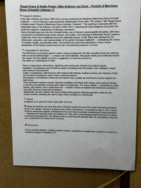The Marchesa’s Majesty – After Anthony van Dyck | Portrait of Elena Grimaldi Cattaneo 👑
