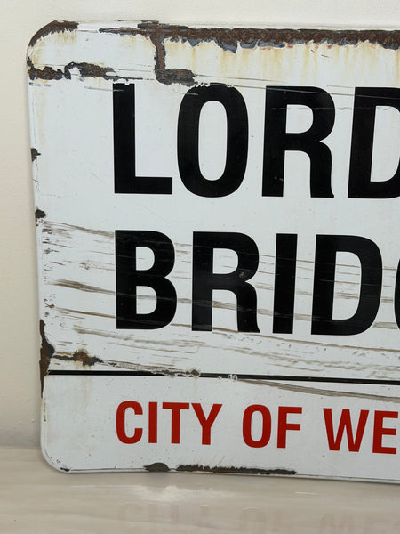 Lord Hill’s Bridge W2 – Original City of Westminster Enamel Street Sign Sir Misha Black Design c1967