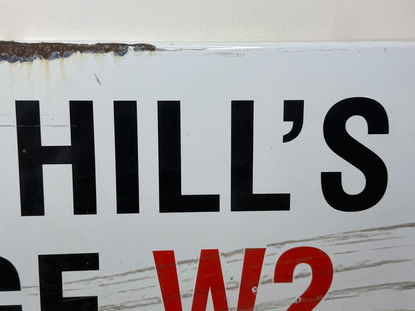 Lord Hill’s Bridge W2 – Original City of Westminster Enamel Street Sign Sir Misha Black Design c1967