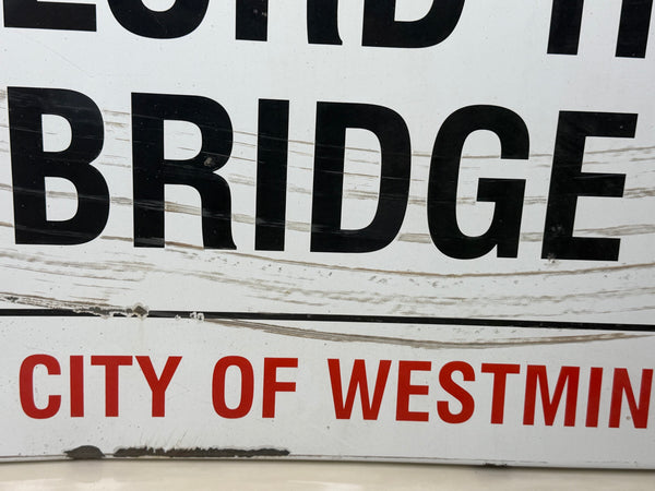 Lord Hill’s Bridge W2 – Original City of Westminster Enamel Street Sign Sir Misha Black Design c1967