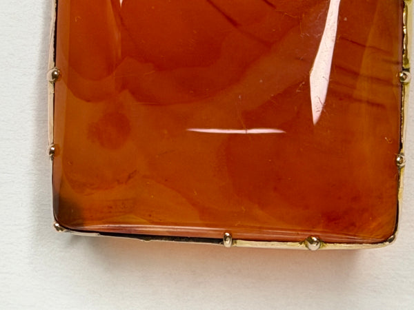 Rare Georgian Square Carnelian Agate Brooch 9ct Gold