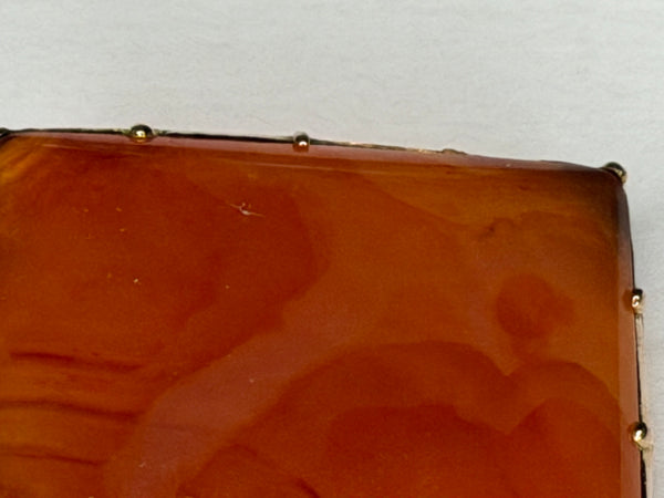 Rare Georgian Square Carnelian Agate Brooch 9ct Gold