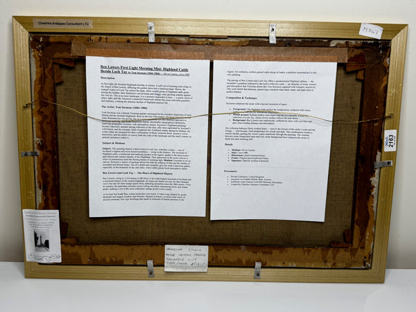 🌄 First Light over Ben Lawers: Highland Cattle Beside Loch Tay By Tom Seymour Oil on Canvas C1880