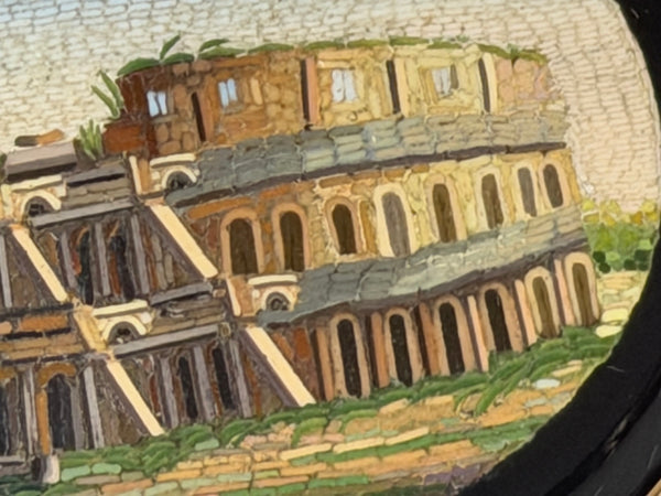Italian Grand Tour Micromosaic Gold Brooch Colosseum Rome Circa 1870