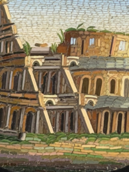 Italian Grand Tour Micromosaic Gold Brooch Colosseum Rome Circa 1870
