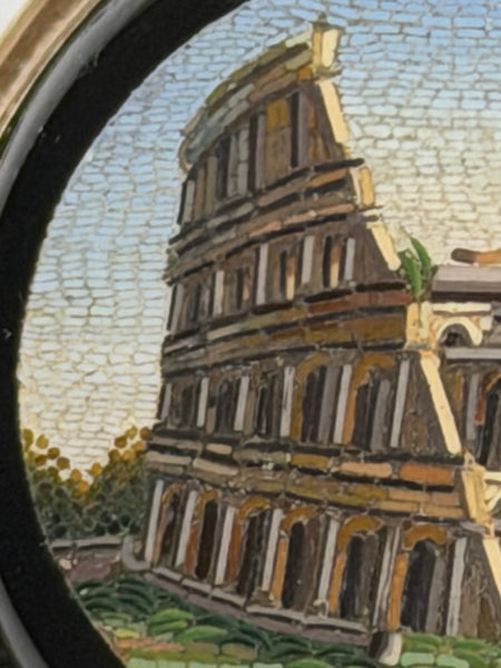 Italian Grand Tour Micromosaic Gold Brooch Colosseum Rome Circa 1870