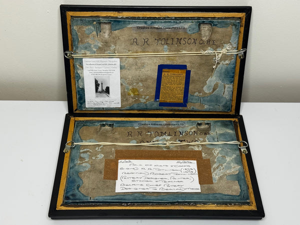 🌊 Pair of Arts & Crafts Turquoise Relief Tile Plaque Sculptures, c.1909 Attributed Reginald Robert Tomlinson