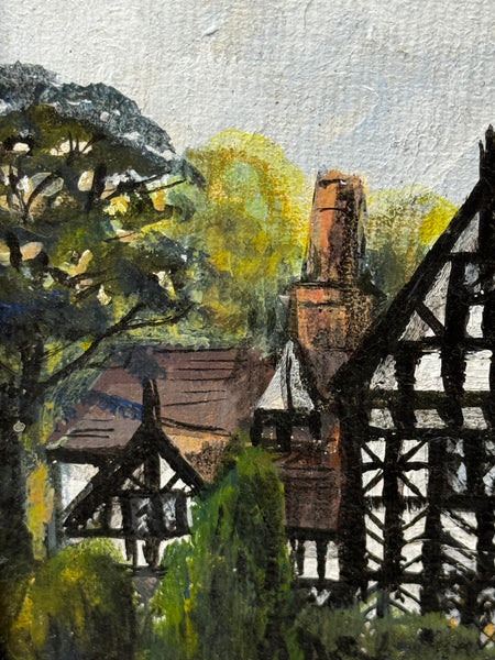 Oil Painting Historic Speke Hall Tudor Manor After Thomas Allom