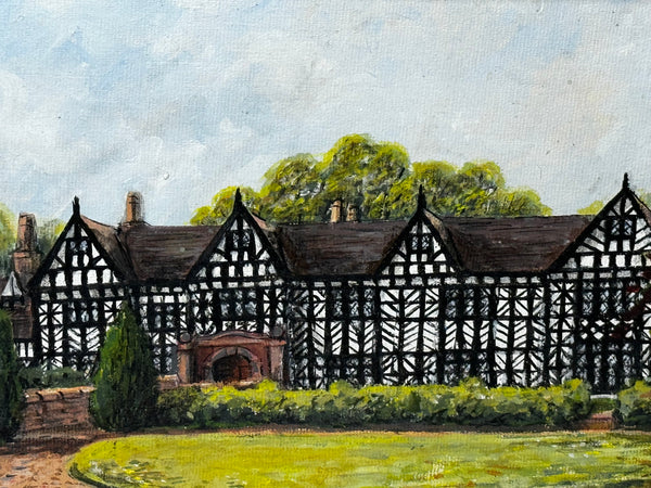 Oil Painting Historic Speke Hall Tudor Manor After Thomas Allom