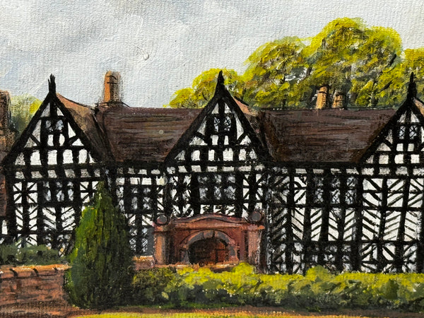 Oil Painting Historic Speke Hall Tudor Manor After Thomas Allom