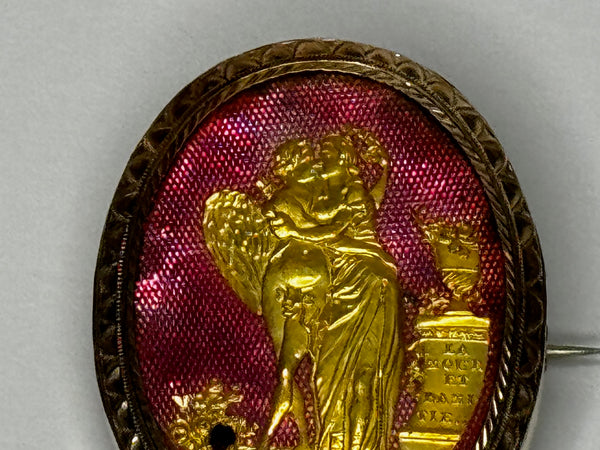Neoclassical 14ct Gold French 18th Century Jewel Cupid and Psyche Brooch, c.1760