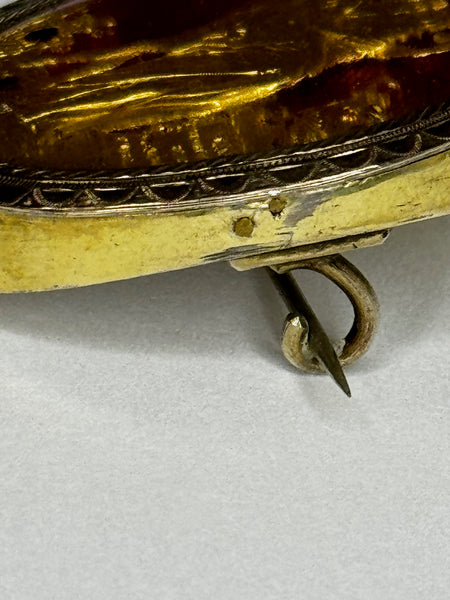 Neoclassical 14ct Gold French 18th Century Jewel Cupid and Psyche Brooch, c.1760