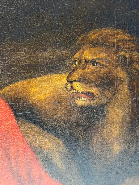 19th Century Oil Painting Daniel in the Lions' Den