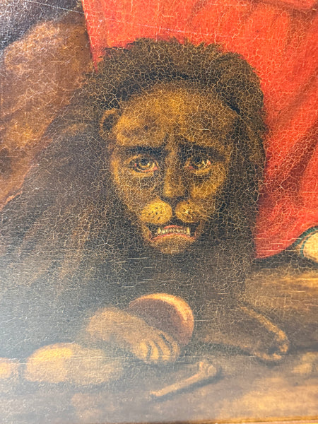 19th Century Oil Painting Daniel in the Lions' Den