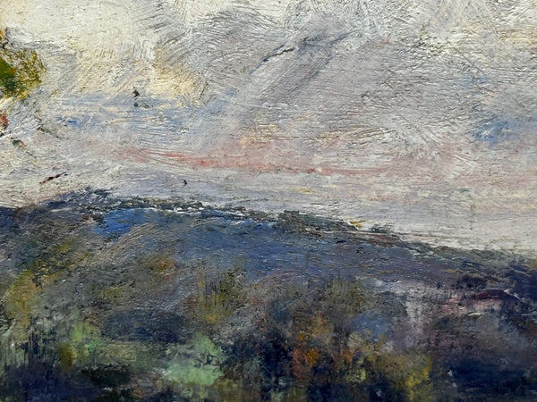 Impressionist Oil Painting Fishing River Orne Normandy France By André Prévot-Valéri