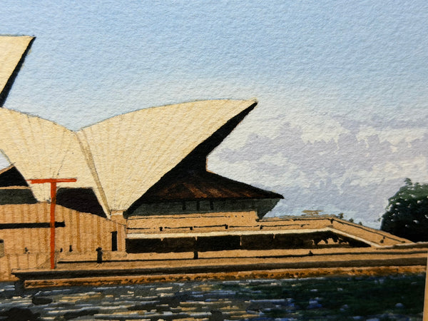 Painting Of Sydney Opera House Sydney Harbour by G. Douglas Hemingway Circa 1977