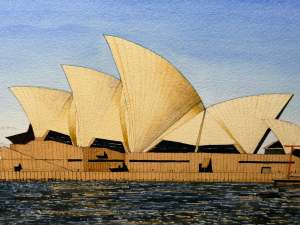 Painting Of Sydney Opera House Sydney Harbour by G. Douglas Hemingway Circa 1977