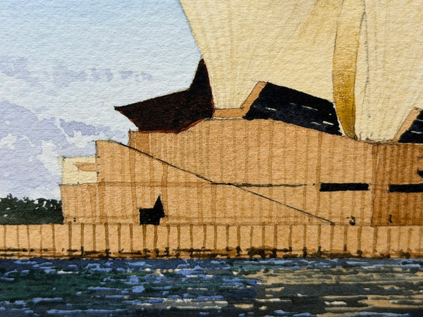 Painting Of Sydney Opera House Sydney Harbour by G. Douglas Hemingway Circa 1977