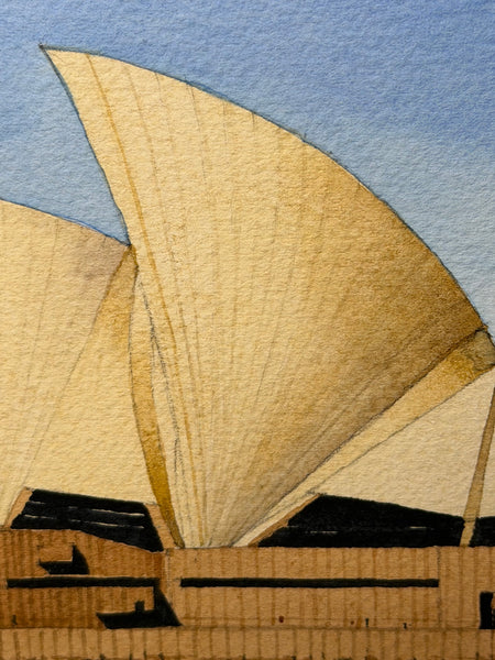 Painting Of Sydney Opera House Sydney Harbour by G. Douglas Hemingway Circa 1977