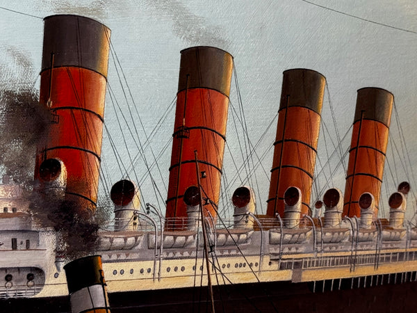 Historic Marine Painting 🚢 Docking RMS Mauretania In Liverpool 1907