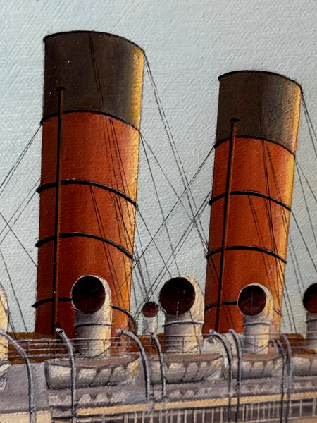 Historic Marine Painting 🚢 Docking RMS Mauretania In Liverpool 1907