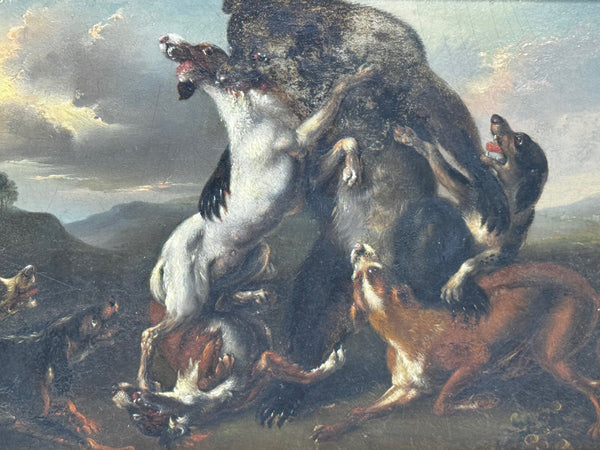 The Last Stand: A Bear Besieged by Hounds 19th Century – In the Manner of Richard Ansdell
