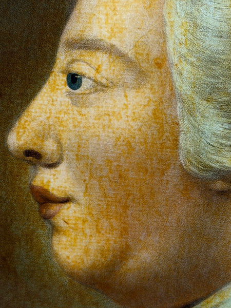 18th Century King George III  Reverse-Painted Mezzotint Engraved by Richard Purcell