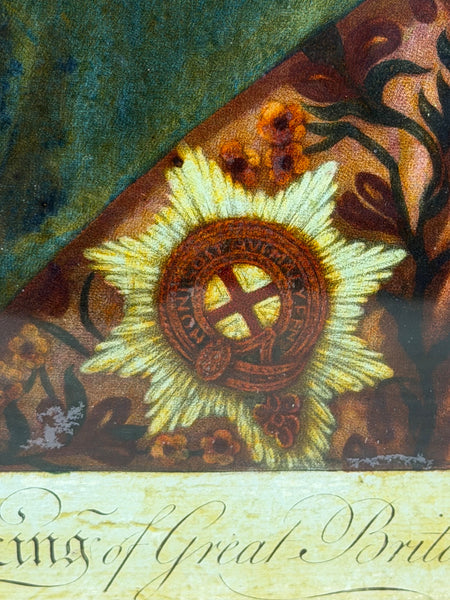 18th Century King George III  Reverse-Painted Mezzotint Engraved by Richard Purcell