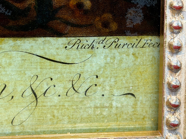 18th Century King George III  Reverse-Painted Mezzotint Engraved by Richard Purcell